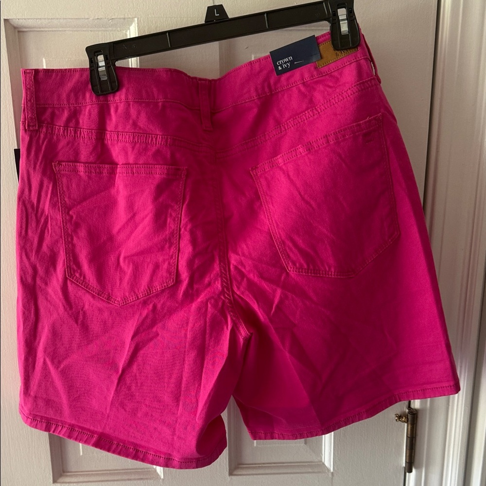 Crown & Ivy Vibrant Pink Women's Bermudas - Picture 7 of 7
